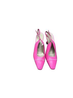 Vintage St. John Hot Pink Leather Slingback Heels SZ 6